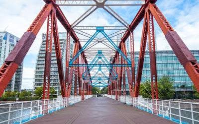 Brown color painted bridge rail