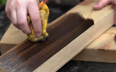 Wood stain application