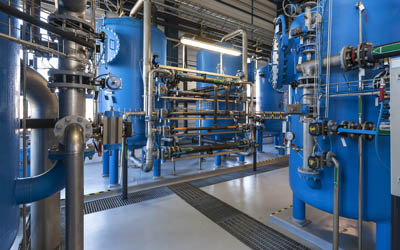 Rust-Oleum Industrial Epoxy Coated Pipes in Blue