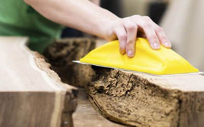 sanding wood 
